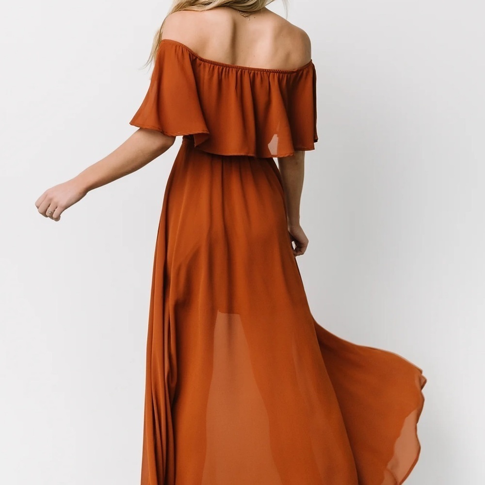 Baltic Born Strapless Terracotta Dress